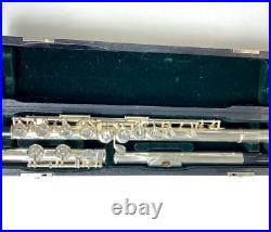 Pearl PF-525 Flute Silver Plate Brillante withhard case from JAPAN