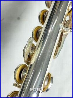 Pearl PF-525 Flute Silver Plate Brillante withhard case from JAPAN