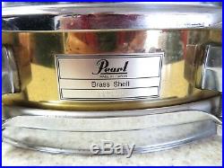 Pearl Piccolo Brass Shell Snare Drum 13x 3 1980s