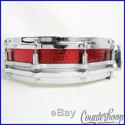 Pearl Red Brass 14x3.5Hand Hammered Free Floating Piccolo Snare Drum 21st Anniv