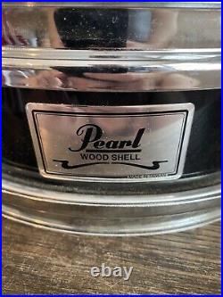 Pearl Wood Shell Black Piccolo Snare Drum 13 x 3 READ FREE SHIPPING