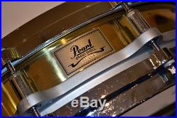 Pearl piccolo Snare drum B-9114P 90s Brass shell Free floating
