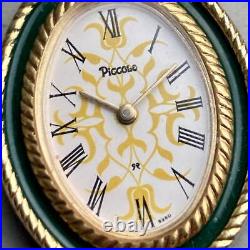 Piccolo Pocket Watch Vintage Manual Winding Oval Roman Case Diameter 25mm Japan