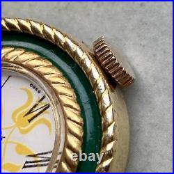 Piccolo Pocket Watch Vintage Manual Winding Oval Roman Case Diameter 25mm Japan