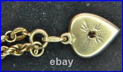 Piccolo braccialetto con cuore in oro 750 18 Kt con rubino naturale vintage