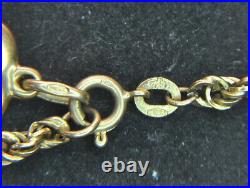 Piccolo braccialetto con cuore in oro 750 18 Kt con rubino naturale vintage