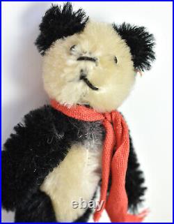RARE 1920s SCHUCO Piccolo Miniature, Jointed Panda Bear Mohair, 3.5 in