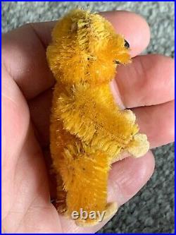 RARE GOLD Antique Miniature Mohair 2.5 Piccolo Schuco Teddy Bear 1930 CUTIE