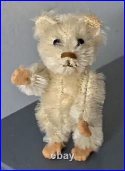 RARE WHITE Antique Miniature Mohair 2.5 Piccolo Schuco Teddy Bear 1930 CUTIE