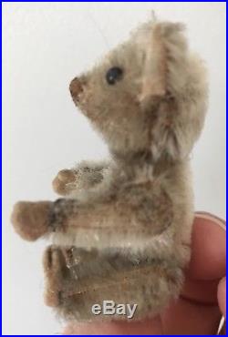 Rare Antique Miniature 2.5 Gray Mohair Schuco Piccolo Bear Nice Nr