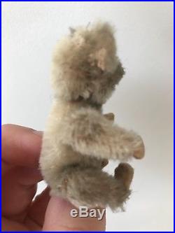 Rare Antique Miniature 2.5 Gray Mohair Schuco Piccolo Bear Nice Nr