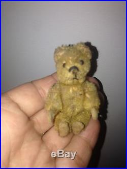 Rare Antique Miniature 2.5 Mohair Schuco Piccolo Bear Felt Hands & Feet Nice
