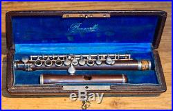 Rare Antique Professional French Wooden Bonneville Db Piccolo Flute c. 1900