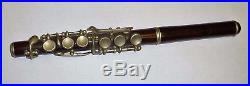 Rare Antique rosewood Piccolo flute F key 25.5 cms long