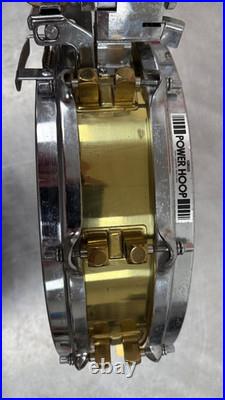 Rare Brass Yamaha Piccolo Snare Drum, SD 493, Power Hoops, 14 x 3.5