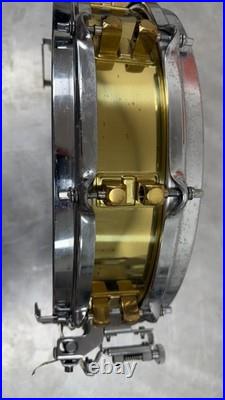 Rare Brass Yamaha Piccolo Snare Drum, SD 493, Power Hoops, 14 x 3.5
