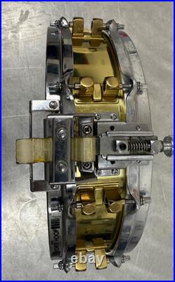 Rare Brass Yamaha Piccolo Snare Drum, SD 493, Power Hoops, 14 x 3.5