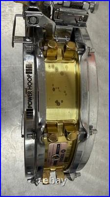 Rare Brass Yamaha Piccolo Snare Drum, SD 493, Power Hoops, 14 x 3.5