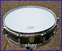 Rare Ludwig Black Beauty 3.5x13 Snare Drum Hammered Shell piccolo Excellent