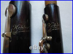 Restored antique Kohlert & Co wooden flute / piccolo set in Eb (Db)