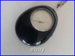 SEIKO PICCOLO Pendant watch 7Jewels manual winding with chain 77 cm long Black