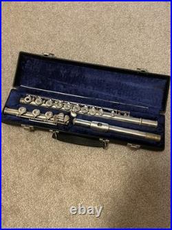 SELMER Silver Plated Open-Hole B-Foot Flute with Case and Cleaning Rod