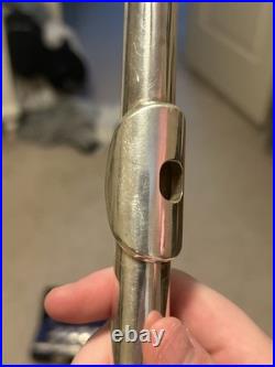 SELMER Silver Plated Open-Hole B-Foot Flute with Case and Cleaning Rod