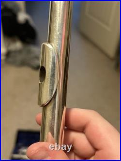 SELMER Silver Plated Open-Hole B-Foot Flute with Case and Cleaning Rod