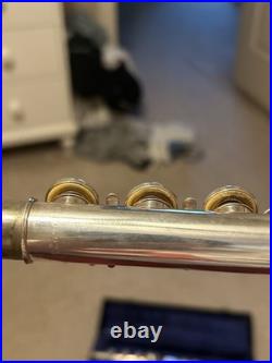 SELMER Silver Plated Open-Hole B-Foot Flute with Case and Cleaning Rod