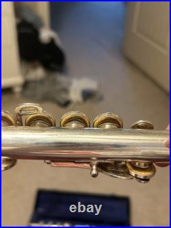 SELMER Silver Plated Open-Hole B-Foot Flute with Case and Cleaning Rod