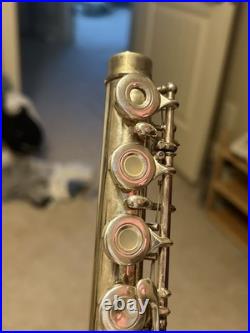 SELMER Silver Plated Open-Hole B-Foot Flute with Case and Cleaning Rod