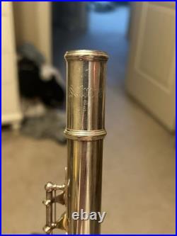 SELMER Silver Plated Open-Hole B-Foot Flute with Case and Cleaning Rod