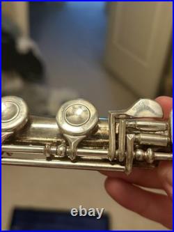 SELMER Silver Plated Open-Hole B-Foot Flute with Case and Cleaning Rod
