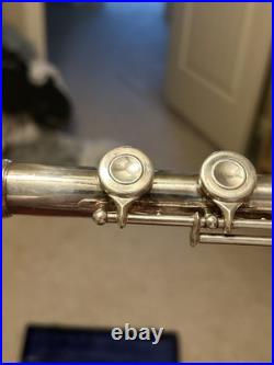 SELMER Silver Plated Open-Hole B-Foot Flute with Case and Cleaning Rod