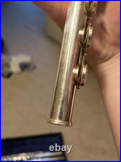 SELMER Silver Plated Open-Hole B-Foot Flute with Case and Cleaning Rod