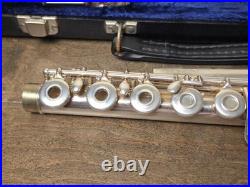 SOLID SILVER Head Gemeinhardt M3 Plugged Open-Hole Flute Hard Case & Rod