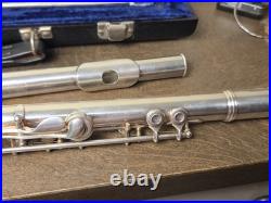 SOLID SILVER Head Gemeinhardt M3 Plugged Open-Hole Flute Hard Case & Rod