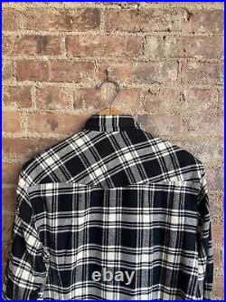 Salvatore Piccolo Mens Western Shirt, Sz 15.5/39, 100% Cotton Flannel Plaid Ital