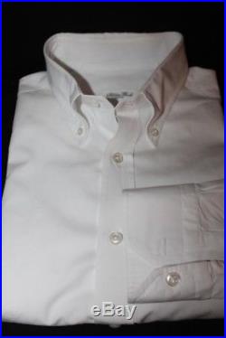 Salvatore Piccolo Solid White Button Collar Ltwt OCBD Oxford Cotton Button Down