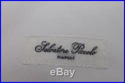 Salvatore Piccolo Solid White Button Collar Ltwt OCBD Oxford Cotton Button Down