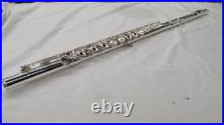 Sankyo ARTIST Flute All Silver Ag925 Open Hole Professional Model Used with Case
