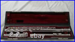 Sankyo ARTIST Flute All Silver Ag925 Open Hole Professional Model Used with Case