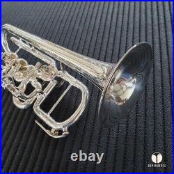 Scherzer Bb/A Rotary Valves Piccolo Trumpet, case, mouthpiece GAMONBRASS