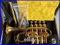 Schöne 4 Ventile Piccolotrompete Amati 383, klein Trompete, Hoch B /A, 2 Rohre