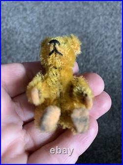 Schuco 1930's Miniature Tiny Piccolo Bear mohair gold 2.5 Felt Paw Pads So Cute