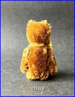 Schuco 1950s Vintage Miniature 3.5 Teddy Bear Piccolo Cinnamon Brown Mohair