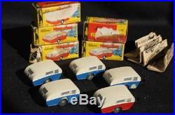Schuco Piccolo 722 Caravan Car Model 5 Set Toy Vintage 1960's74