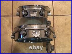 Set of DW Steel Piccolo Tom Drums 10 and 8