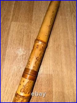 Shakuhachi 1 Shaku 8 Sun Tsuru Do Mei Bamboo Flute 54.5cm Excellent Condition