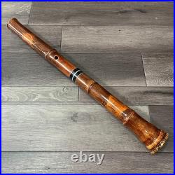 Shakuhachi 5 Hole Bamboo Flute 54-55cm Simple Design Natural Color